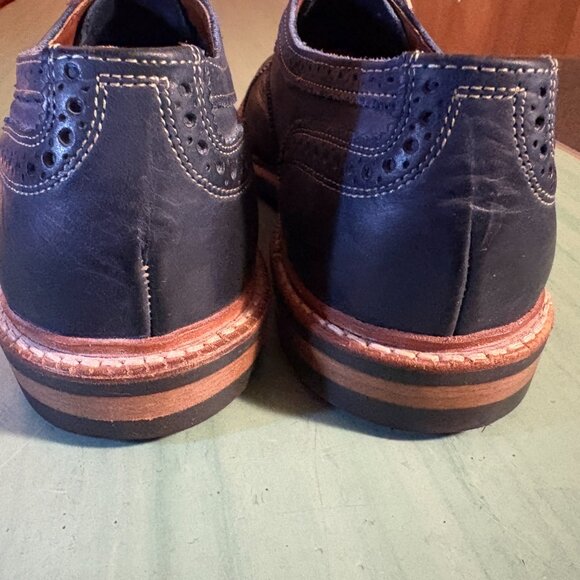Mens Allen Edmonds Standmok Blue Cap-toe Oxford With Daninte Rubber Sole 11 D